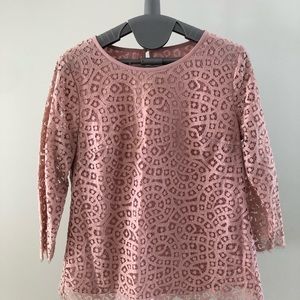 JCrew lace overlay top